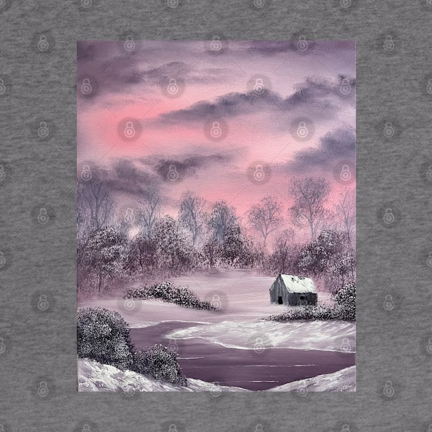 Pink Winter Painting by J&S mason